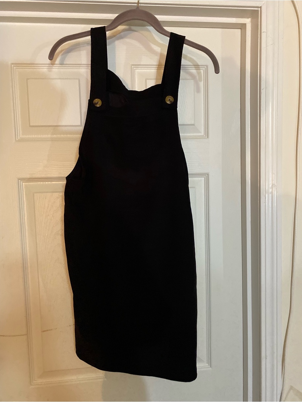 Source Unknown Black Midi Pinafore Dress